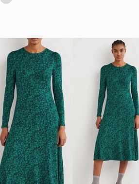 Boden Teal Floral Sheath Dress - Women's Casual PJ Dress